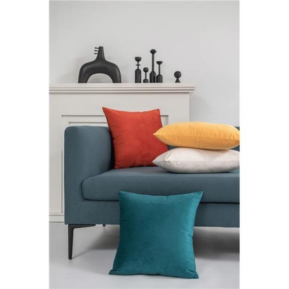 Throw Pillow Cases 18x18 Teal: 2 Pack Cozy Soft Velvet Square Decorative Covers - Picture 4 of 6